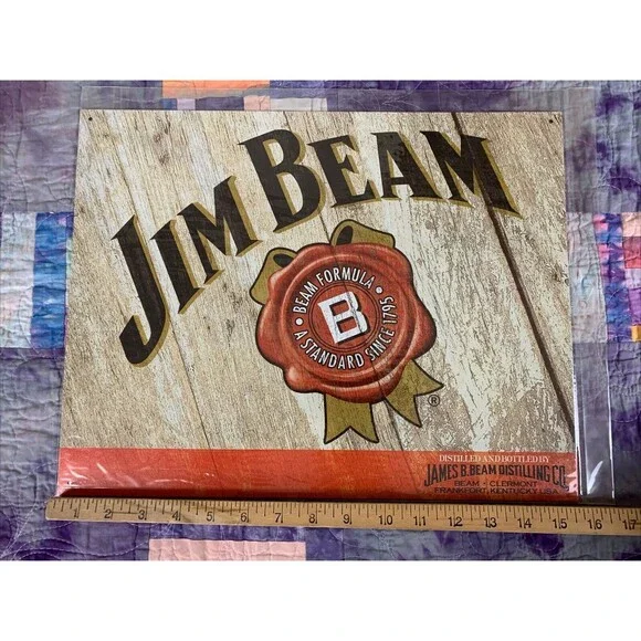 Jim Beam Standard Since 1795 Metal 16x12.5 Sign Wall Decor Bar Man Cave Shop - Picture 2 of 3